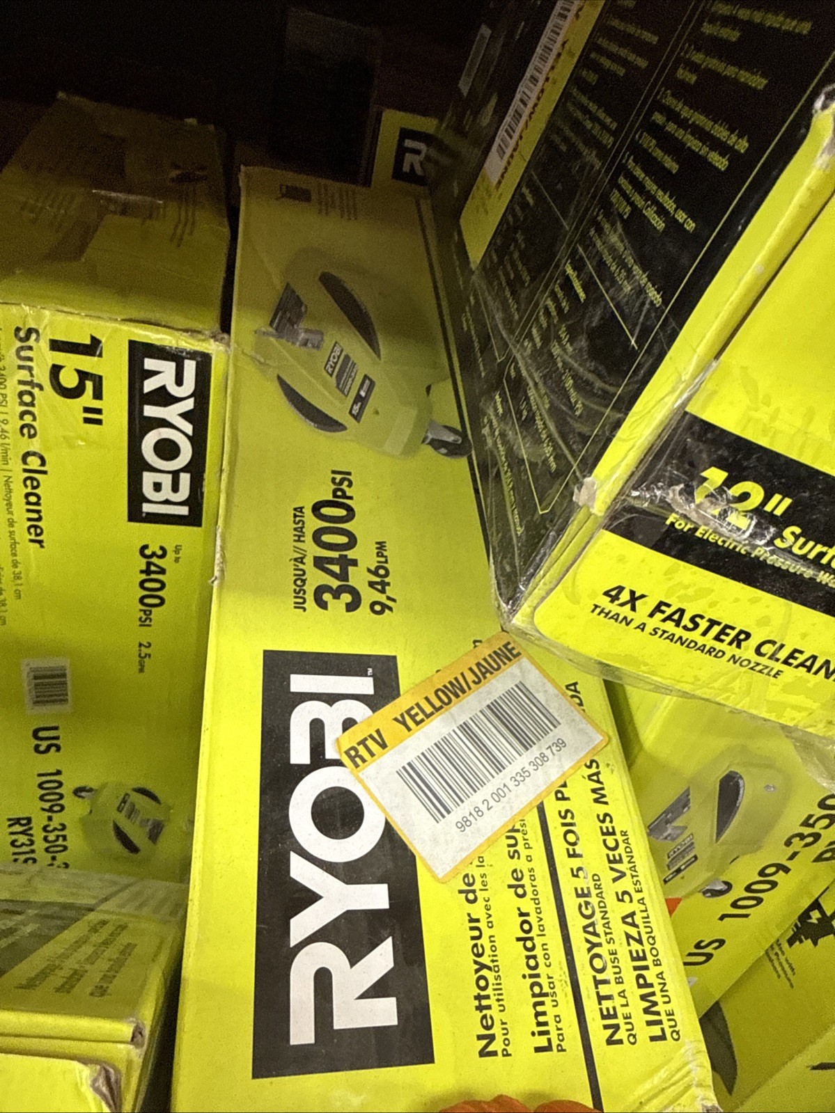 RY31SC15, Ryobi 15 in. 3400 PSI Pressure Washer Surface Cleaner with Wheels