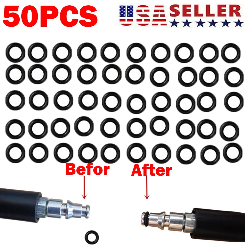 50PCS High Pressure Washer O Ring Kit, Replacement Rubber Ring for Power Washer