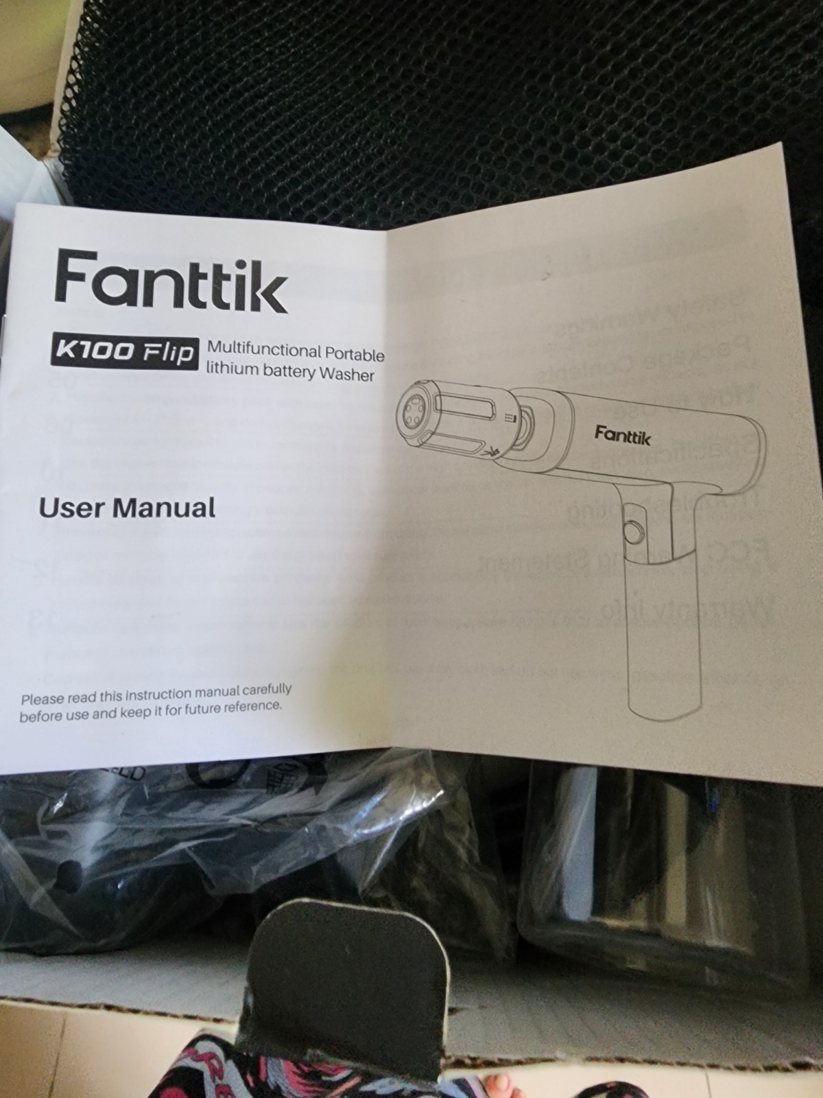 Fanttik K100 Flip Cordless Portable Sprayer Foldable 5-in-1 Nozzle 174 PSI – NEW