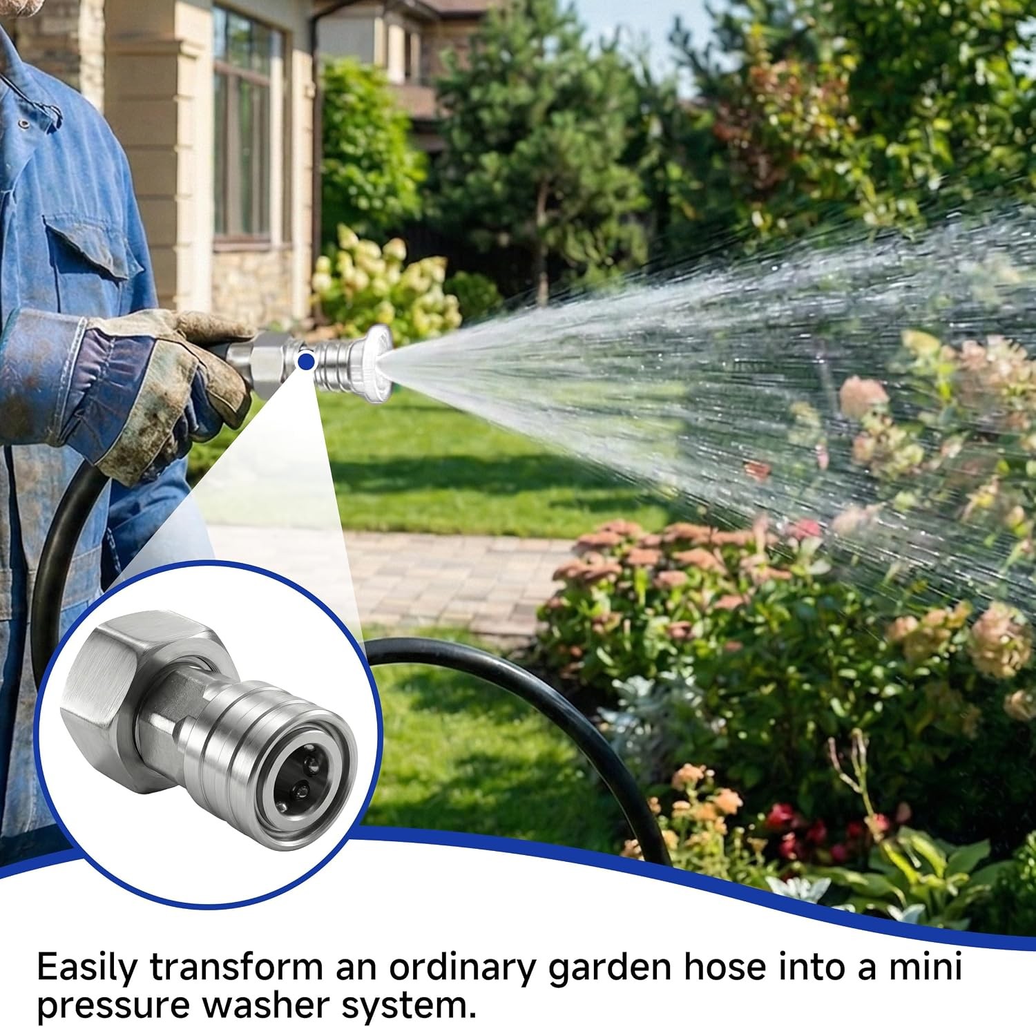 Garden Hose to Pressure Washer Adapter | 3/4″ GHT to 1/4″ Quick Connect Convert