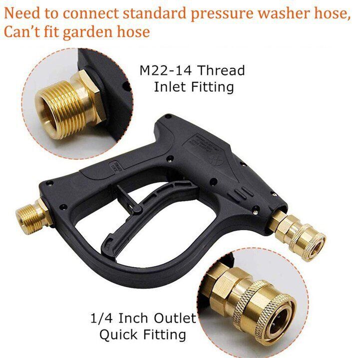 1/4″ Snow Foam Soap Lance Cannon Pressure Jet Bottle Quick Spray Washer Gun