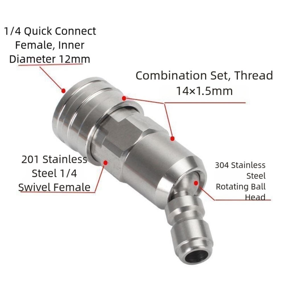 360 Degree Rotation Stainless Steel 14 Quick Coupling for High Pressure Systems