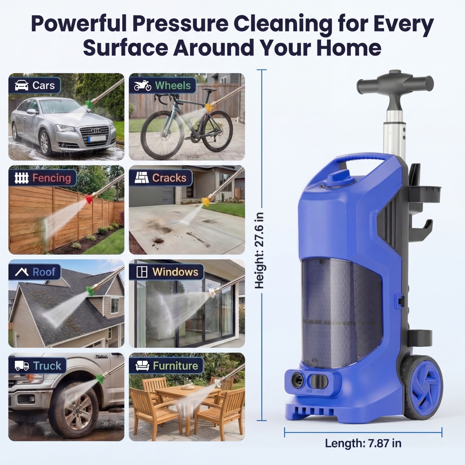 Electic Pressure Washer Power Washer 5000PSI MAX 2.8GPM