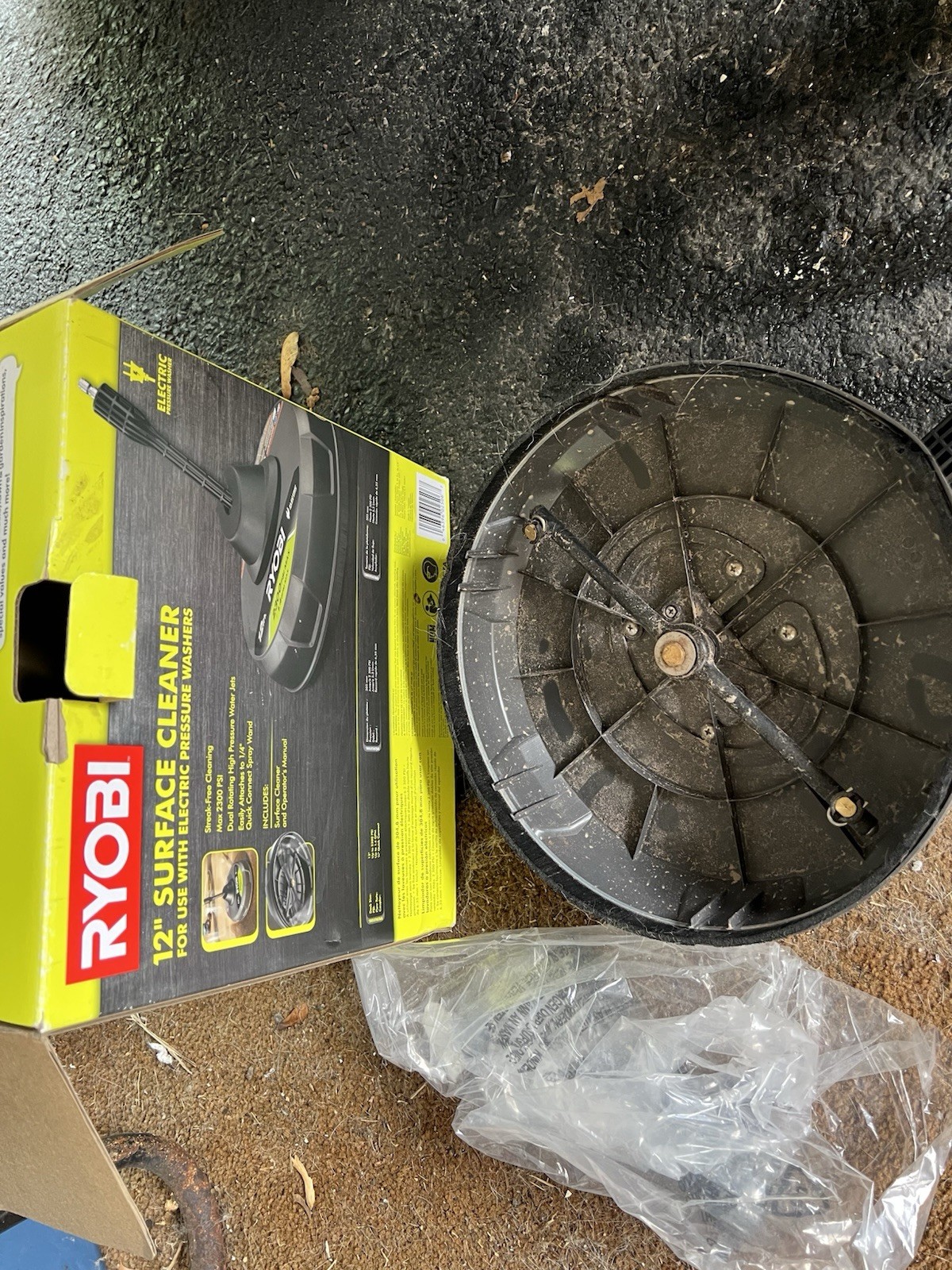 Ryobi 12 in 2300 PSI Electric Pressure Washer Surface Cleaner RY31012 USED