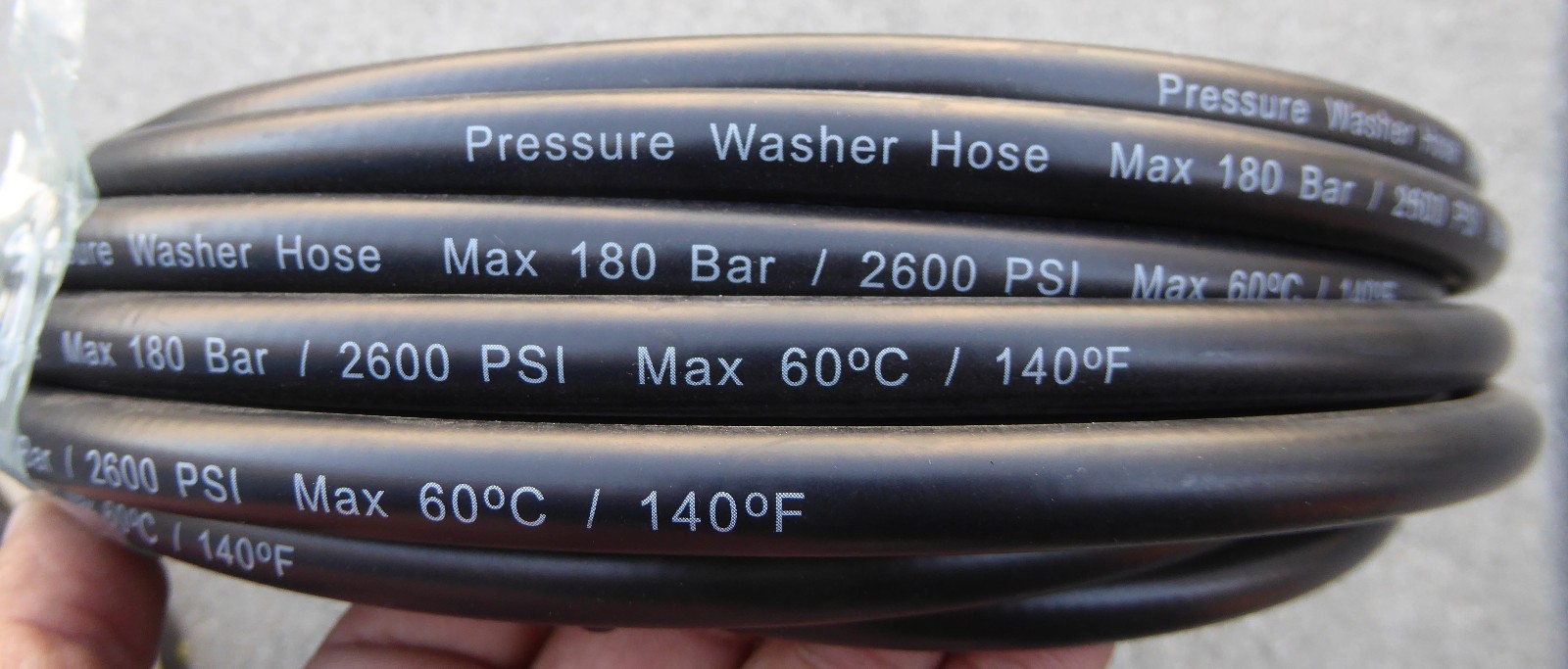 BEARFORCE High Pressure Washer Hose 32ft * 2600psi 60℃/ 140℉