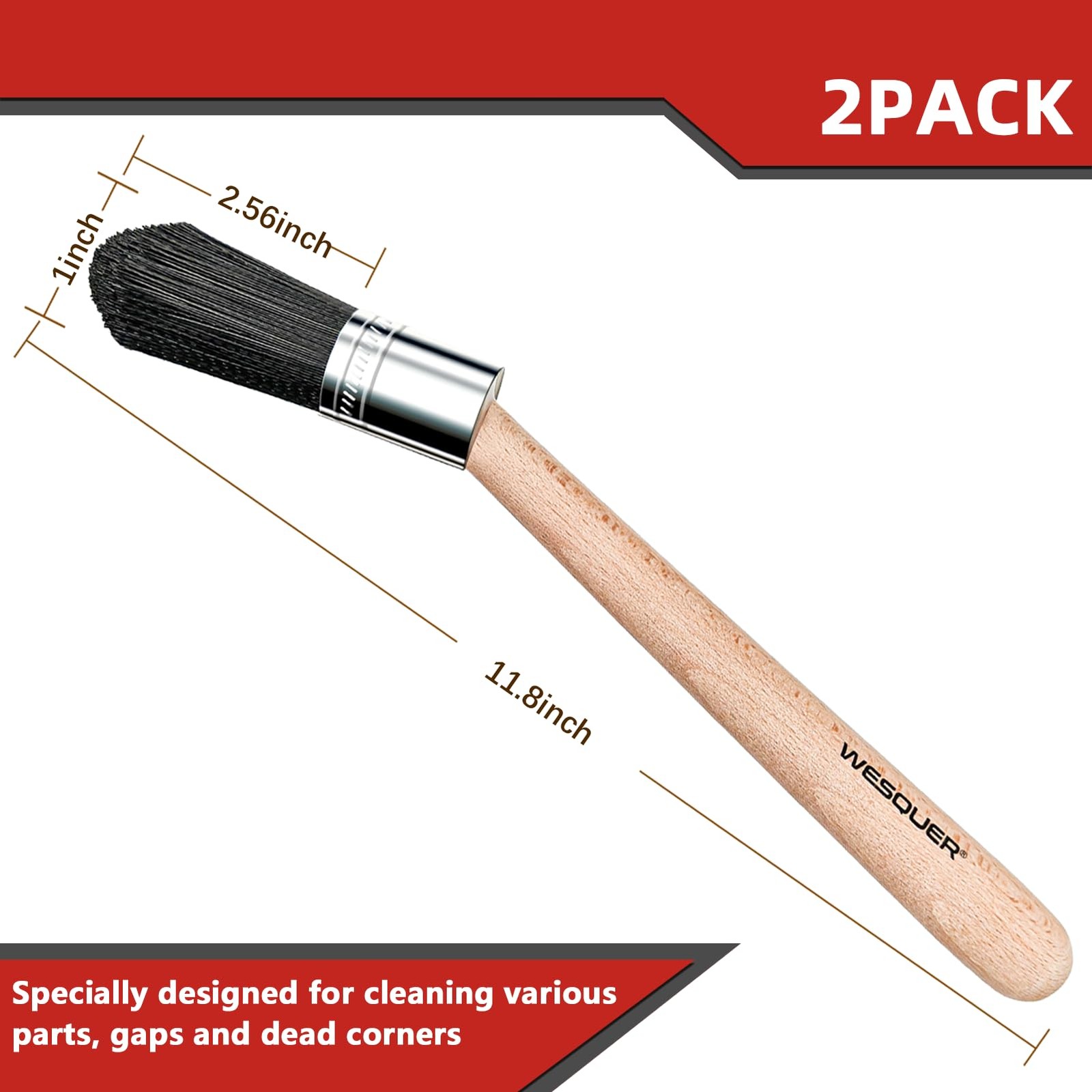 Wesquer Parts Cleaning Brush Home and Auto Use Cleaner Balck-wt2pcs