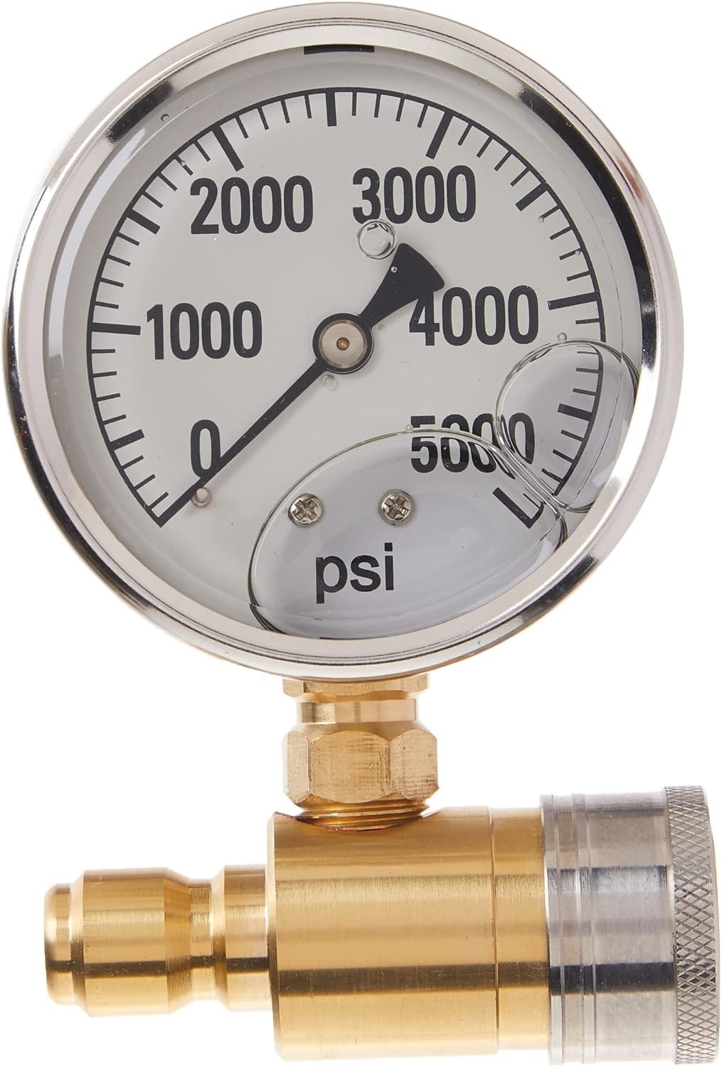 2.5 Inch Pressure Gauge for Pressure Washers, 5000 PSI with Quick Connect Plug