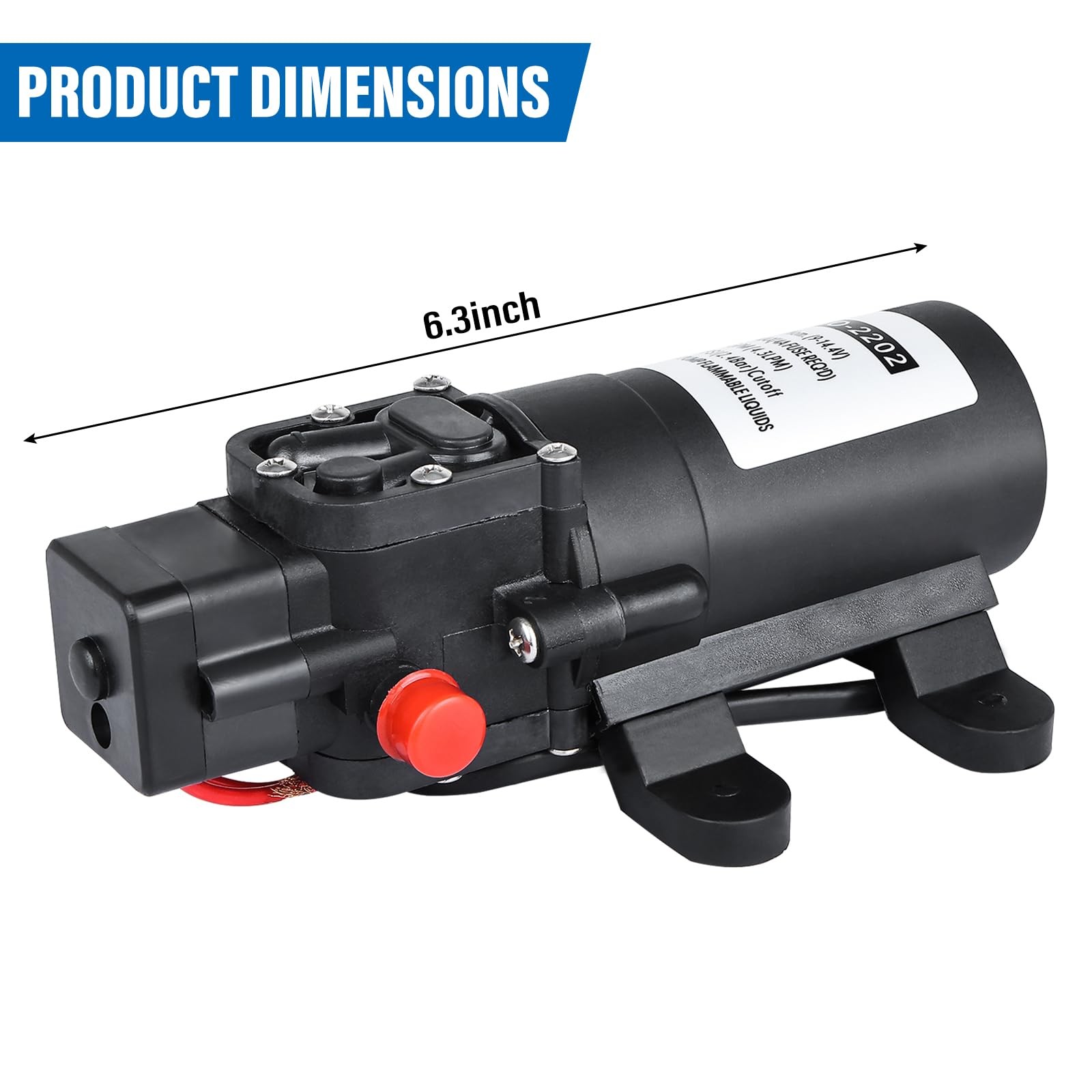 12V 1.1 GPM Water Pressure Diaphragm Pump,35 PSI Self Priming Pump Water Pump…