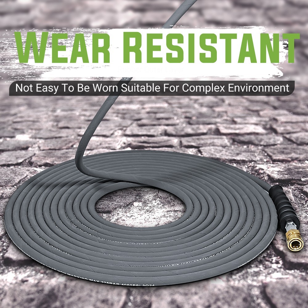 YAMATIC 5/16″ Pressure Washer Hose 50/100FT with Swivel Quick Connect, 4000 PSI