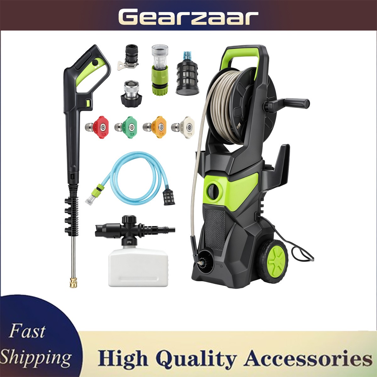 Electric Power Washer 5000 PSI 3.2 GPM Pressure Washer with 52FT Hose,nozzle