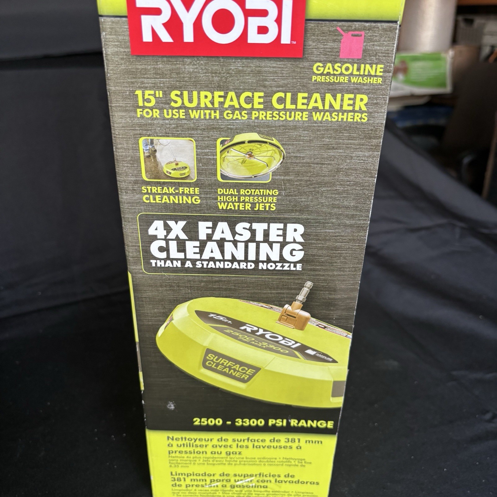 Ryobi RY31SC01 15 in. 3300 PSI Surface Cleaner for Gas Pressure Washer