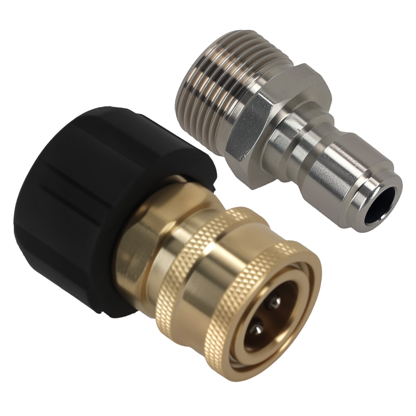 Brass Pressure Washer Adapter M22 14mm Female to 3/8″ Quick Connect 5000 PSI