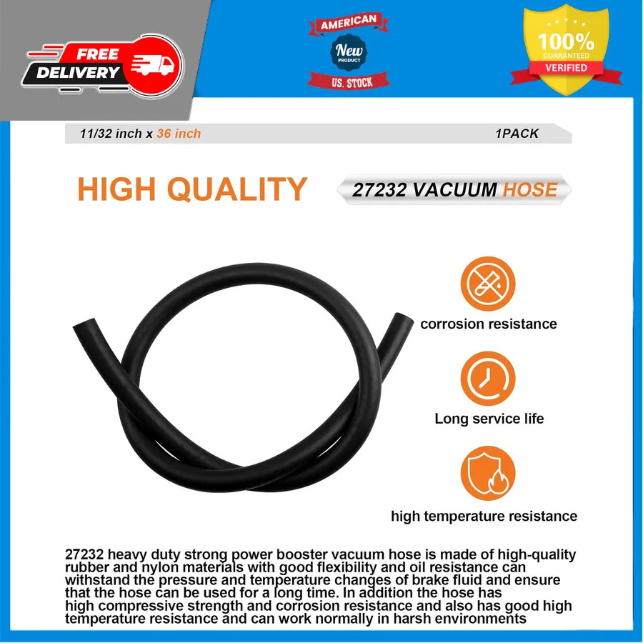27232 Brake Booster Vacuum Hose 11/32′ x 36′ 85 PSI Automotive Replacement Line