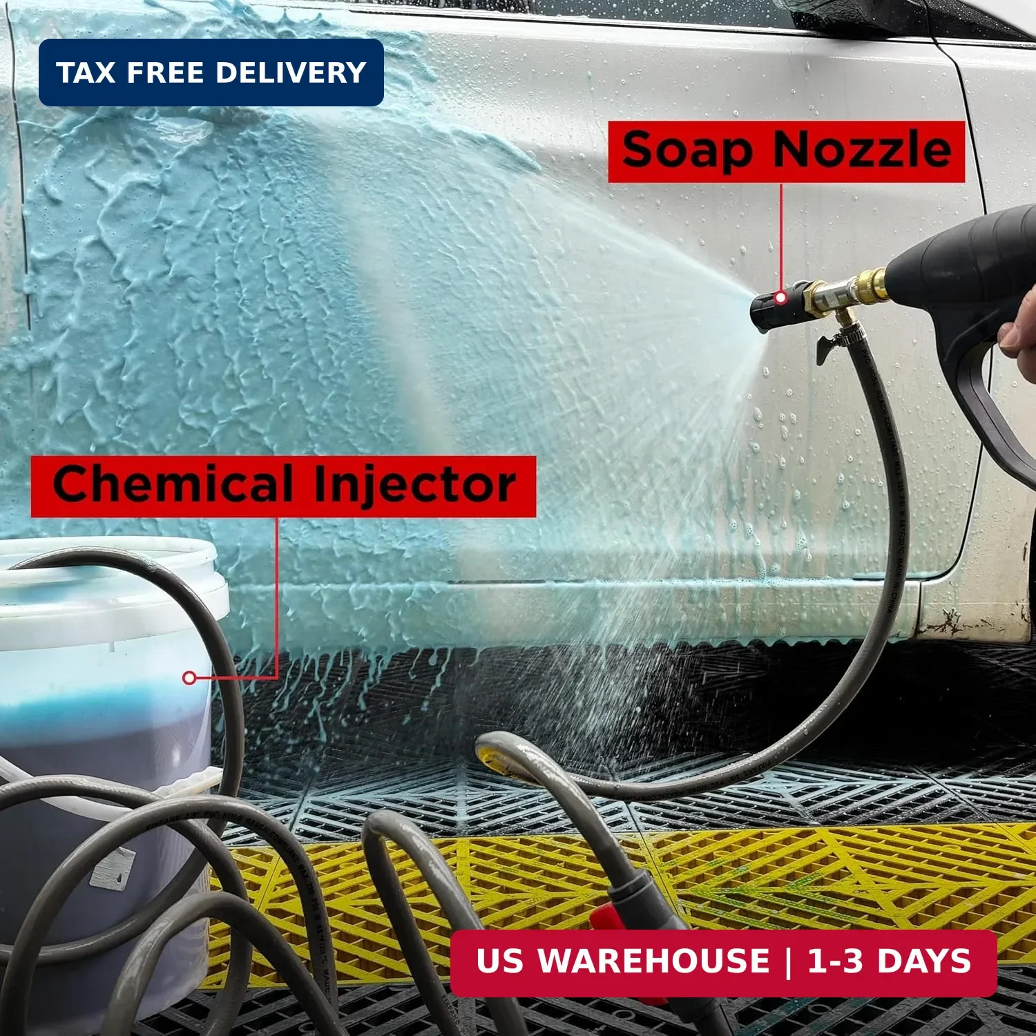 Adjustable Long-Range External Chemical Injection for Pressure Washer, Downstrea