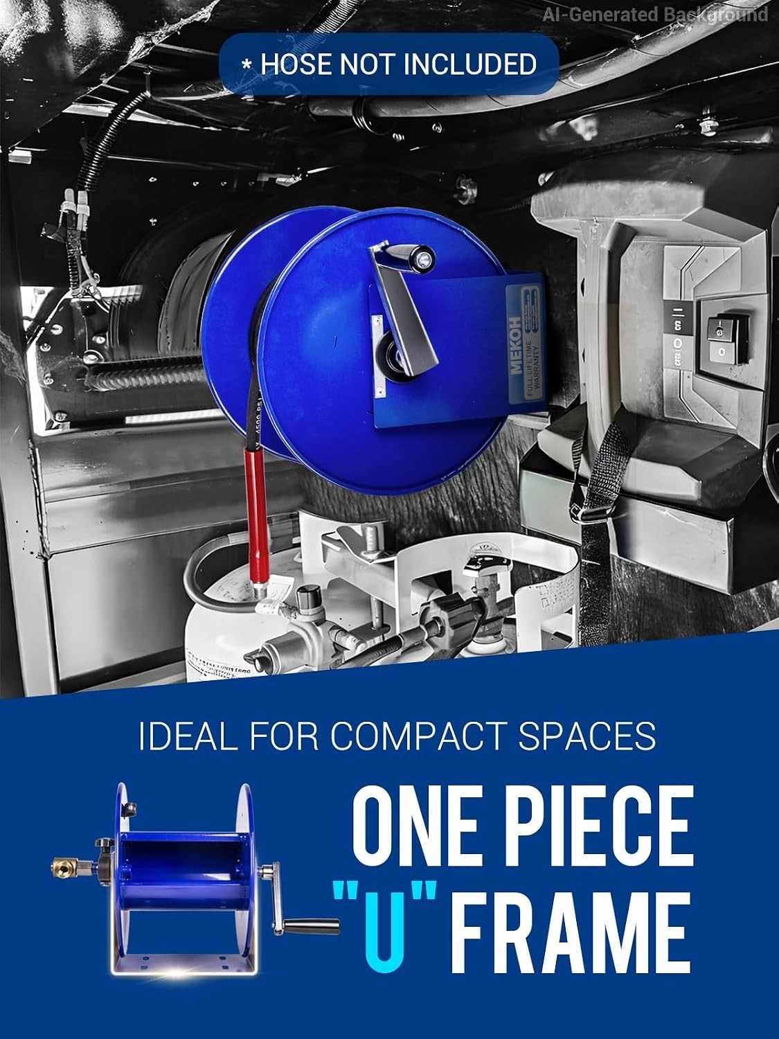 Manual Compact Pressure Washer Hose Reel 100FT x 3/8″ – For Maximum Efficiency
