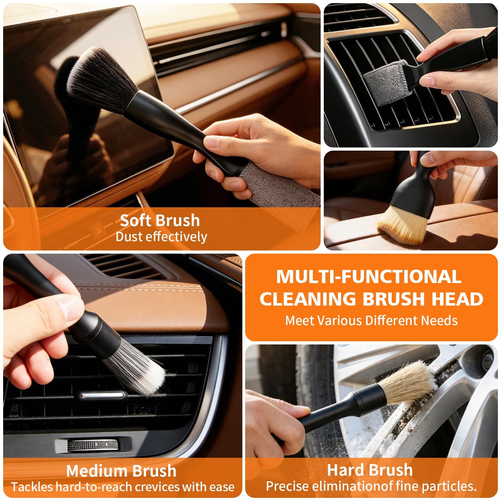 Windshield Cleaner Tool, 12Pcs Car Cleaning Kit, 23-inch Extendable Handle wi…