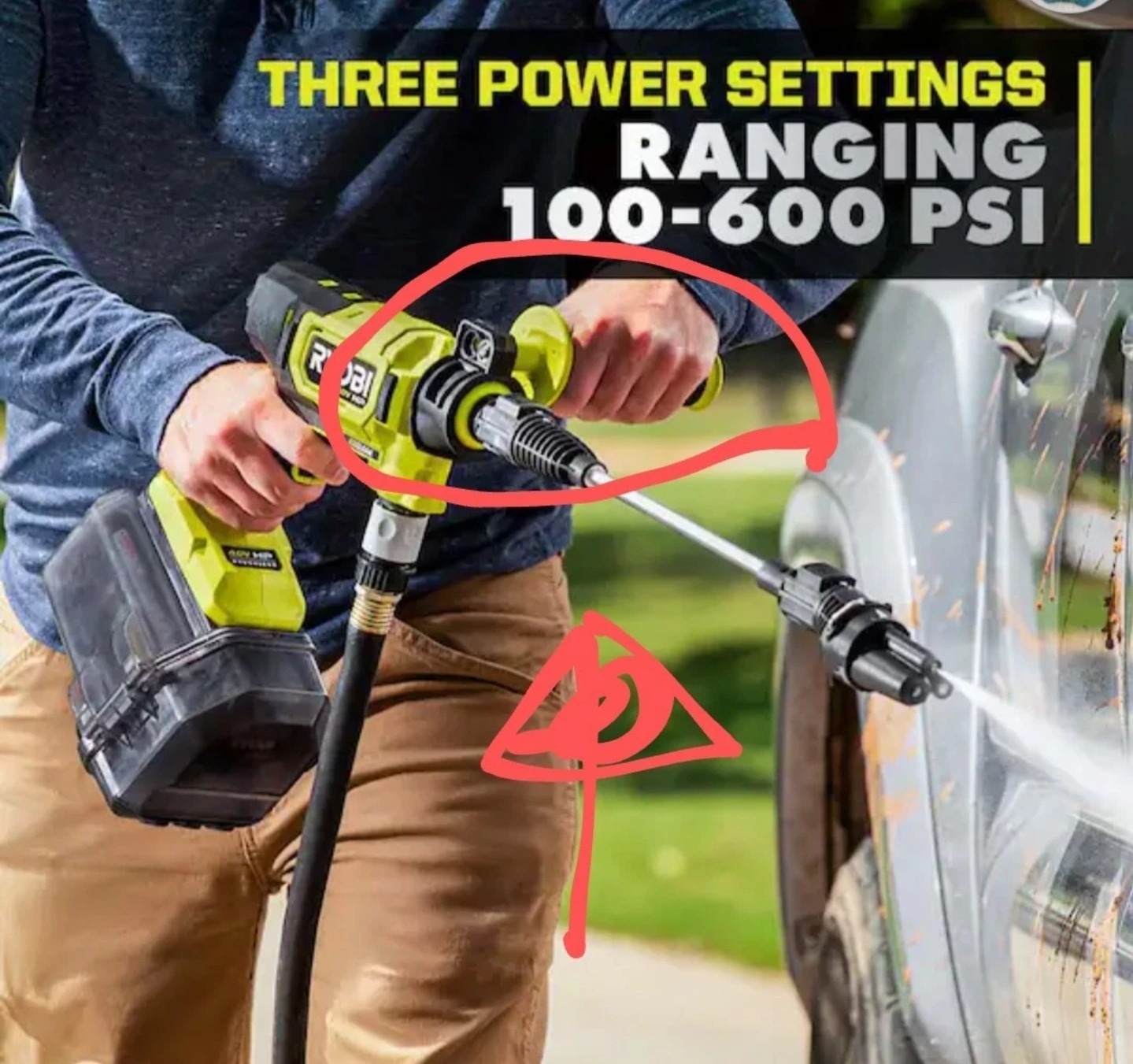 Ryobi 40V EZ Clean Power Cleaner Replacement Parts Firm Grip Handle