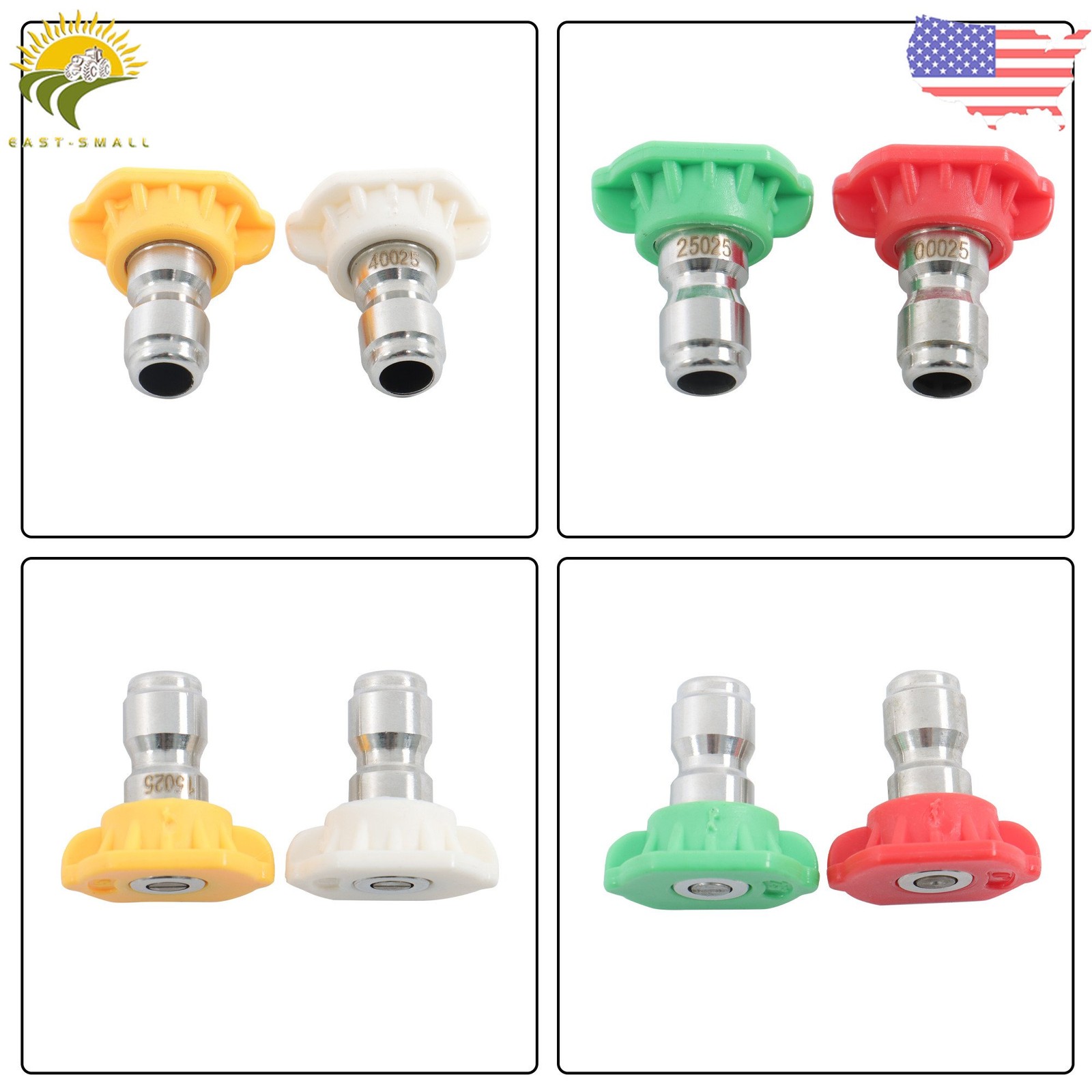 High Pressure 3600 PSI Rotating Turbine Nozzle Set with 5 Spray Nozzles 1/4 inch