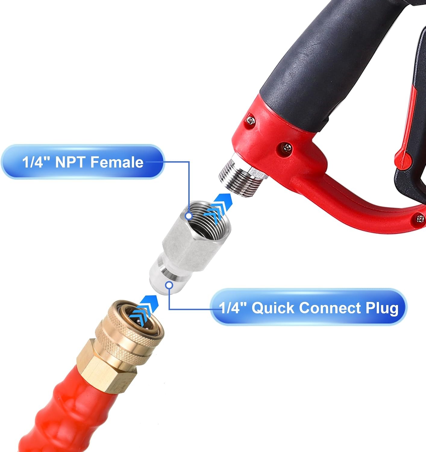 Pressure Washer Coupler 1/4″ Female NPT to 1/4″ Quick Connect | Plug Stainless