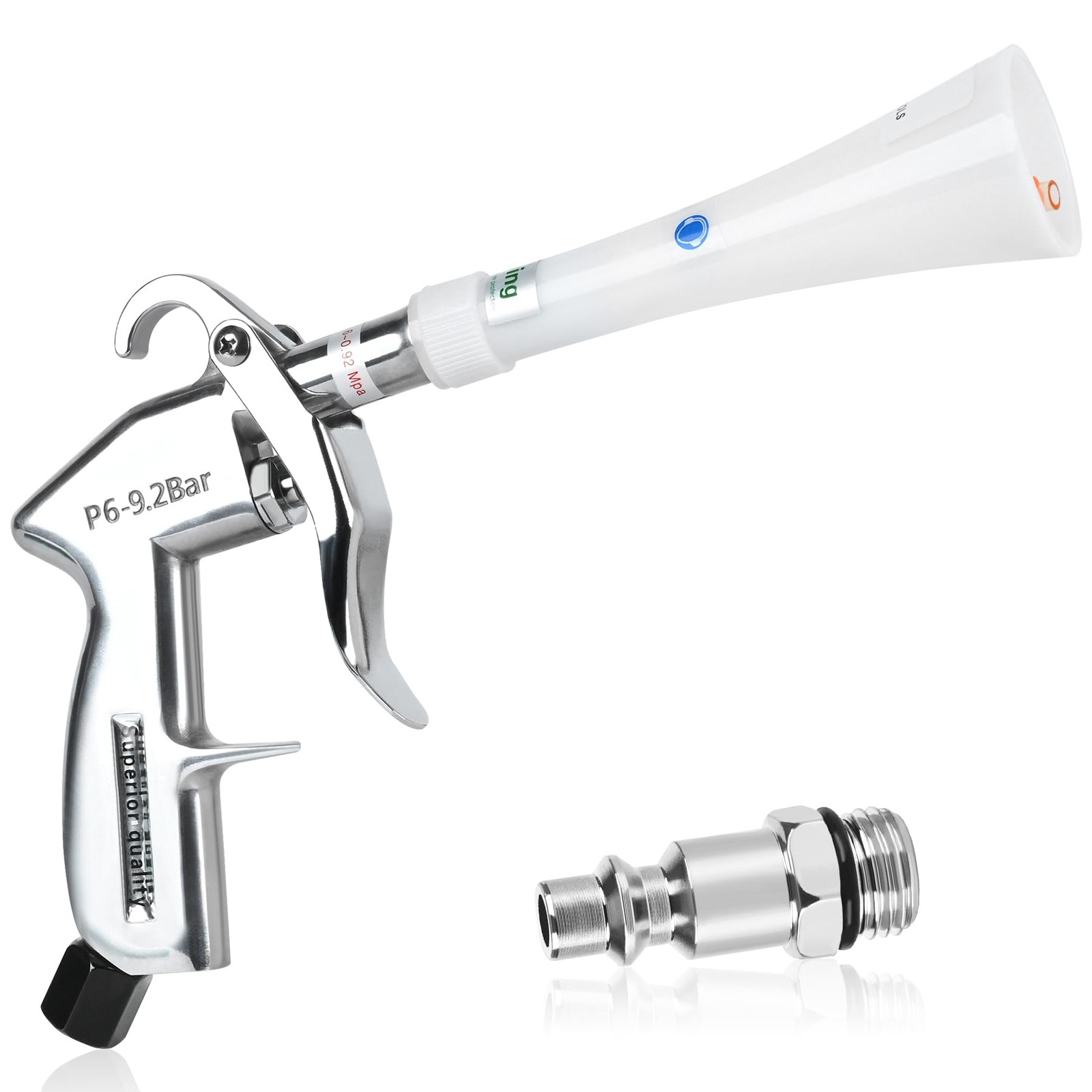 phepetroll Air Blow Gun Car Detailing Dry Cleaning Soft Hose -1 Nozzle, White