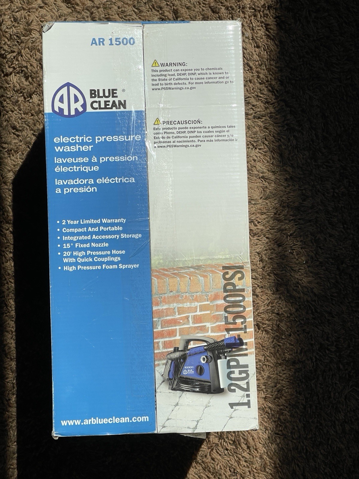 Power Washer Small AR Blue Clean Power Washers Electric 1500 PSI / Brand New!