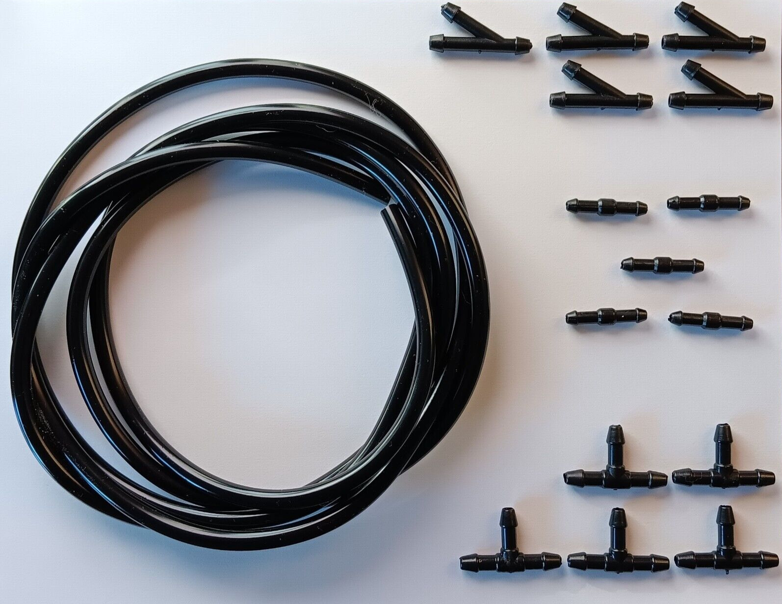 Windshield Washer Hose Kit, 7 Feet Washer Fluid Hose with 15 Pcs Hose Connectors
