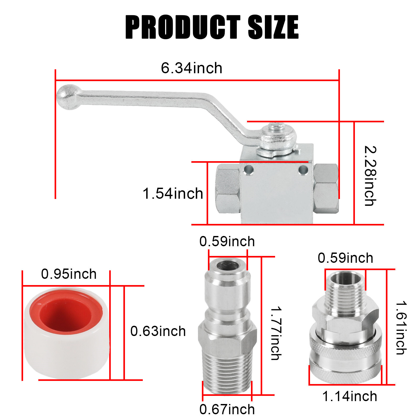 3/8″ Ball Valve for Pressure Washers Max 4500 PSI 3/8″ fitting Female Out
