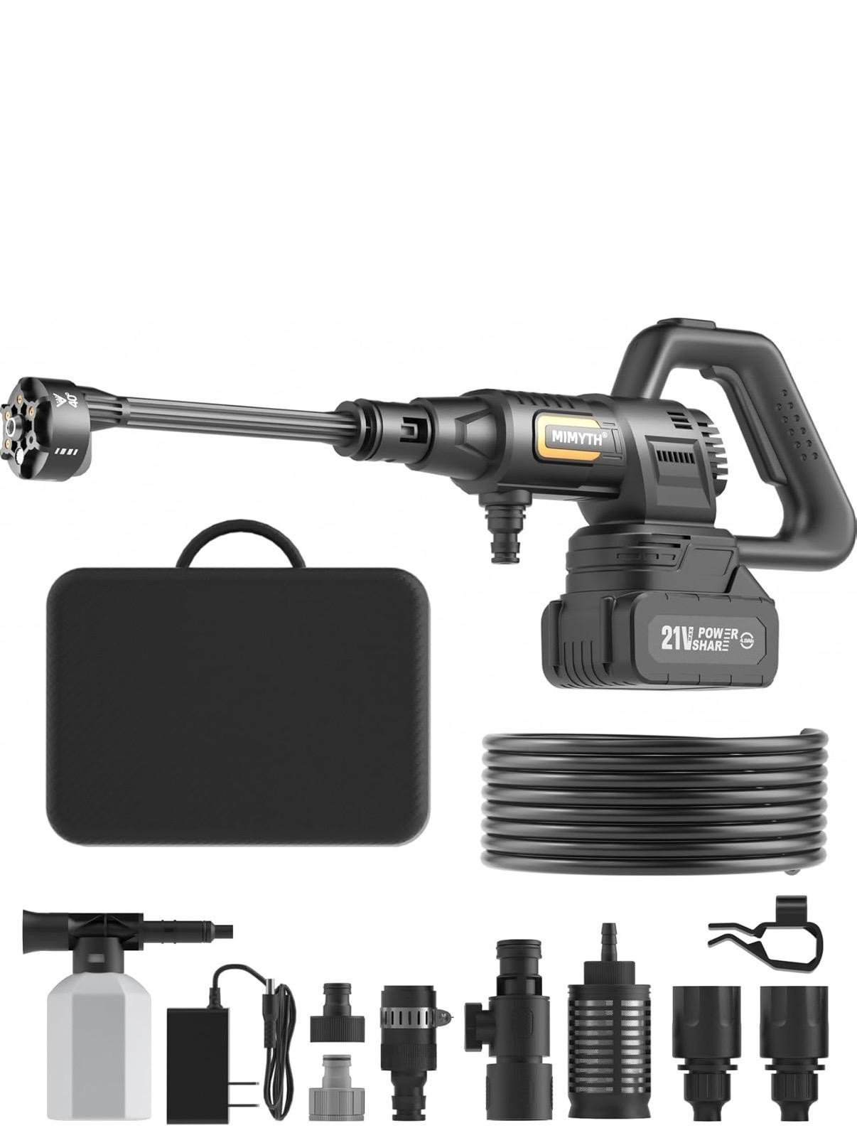 Cordless Portable Washer, 1200 PSI Battery Operated Washer with Brushless Motor.