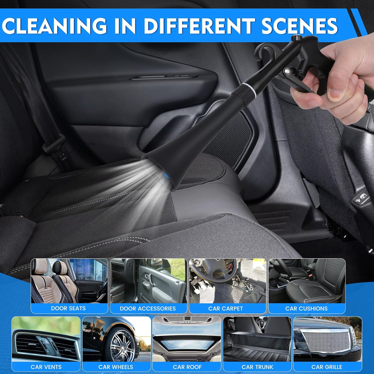 Tornador Air Cleaning Gun High Pressure Blow Dust Car Interior Detailing Tool US