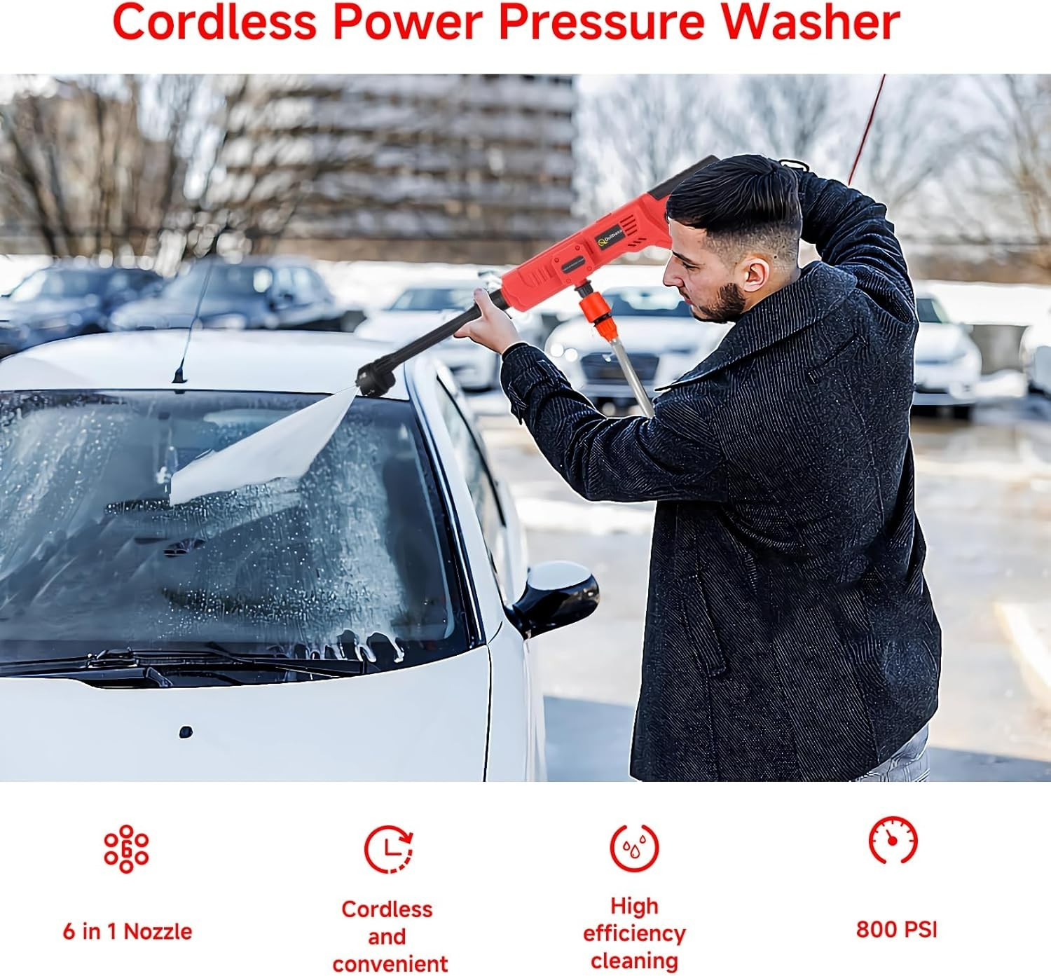 Cordless Pressure Washer for Milwaukee M18 Battery, 900 PSI Portable Power Washe