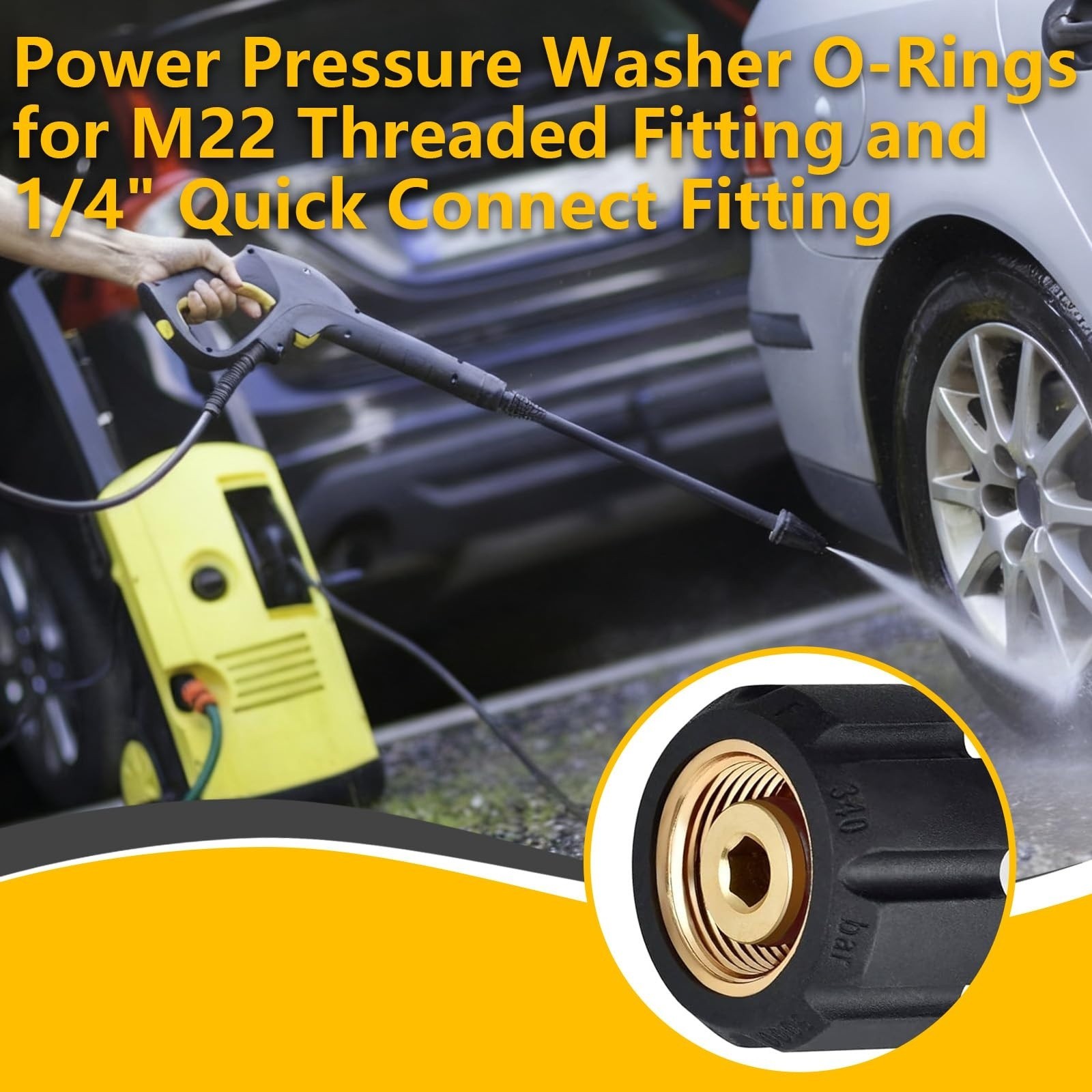 30 Pack Viton Pressure Washer O-Ring Kit 1/4 & 3/8 Quick Connect High Temp USNew