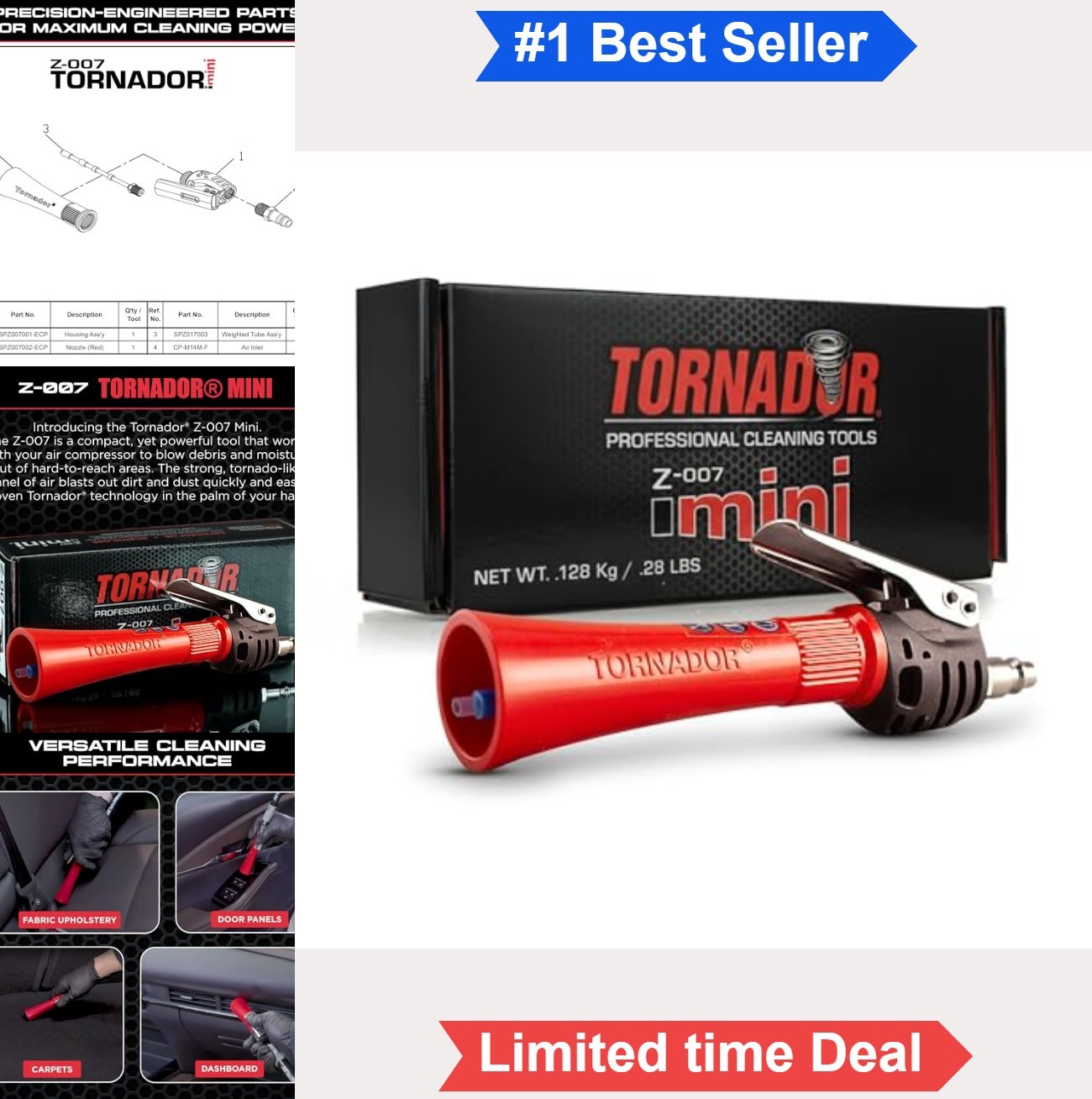 Compact High Pressure Car Cleaning Tool Air Gun Interior Detailing Portable
