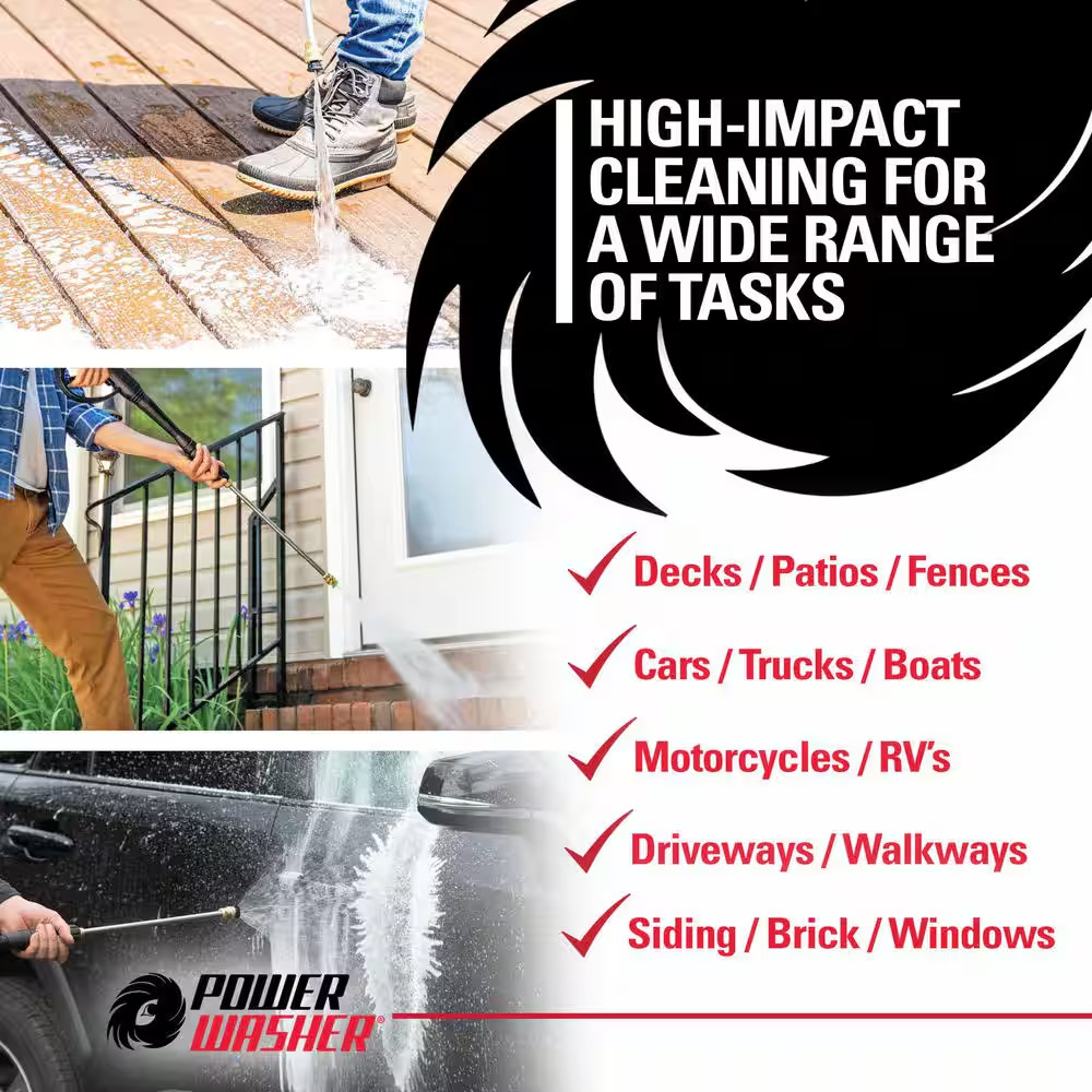 2900 PSI 2.4 GPM Gas Pressure Washer, Maintenance-Free Pump, Reliable Residentia