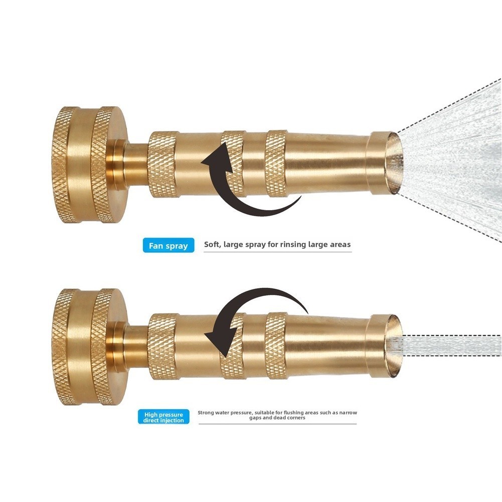 Outdoor Brass Hose Nozzle for Lawn Garden Car Wash and Pressure Cleaning