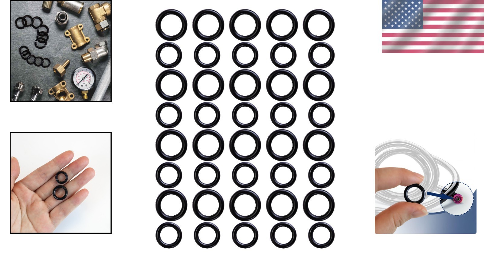 Versatile Pressure Washer O-Rings Set – 40 Durable Rubber Rings 1/4″ & 3/8″