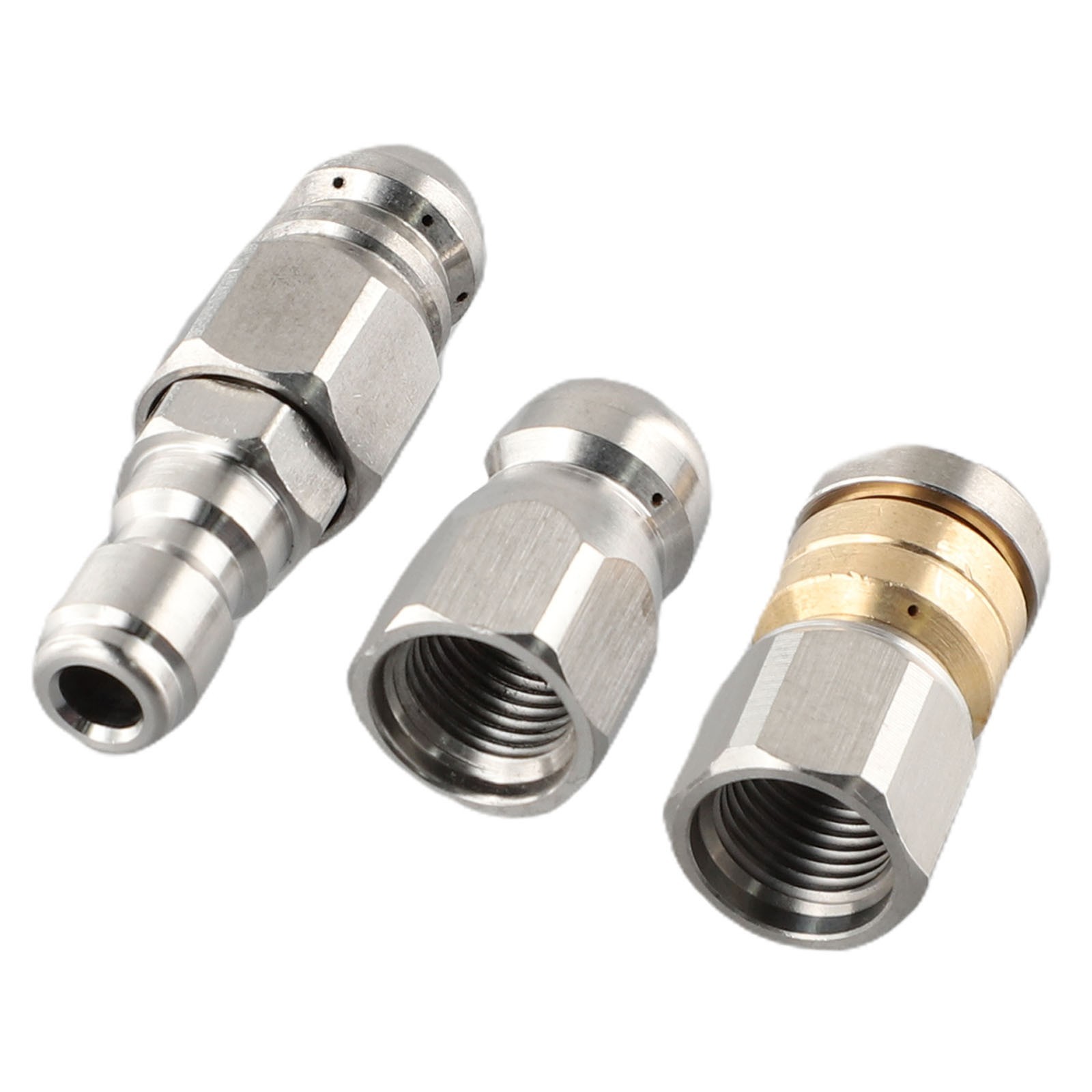 3 X Sewer Jetter Rotary Nozzle 1/4″ Pressure Washer Hose Quick Connect Nozzles
