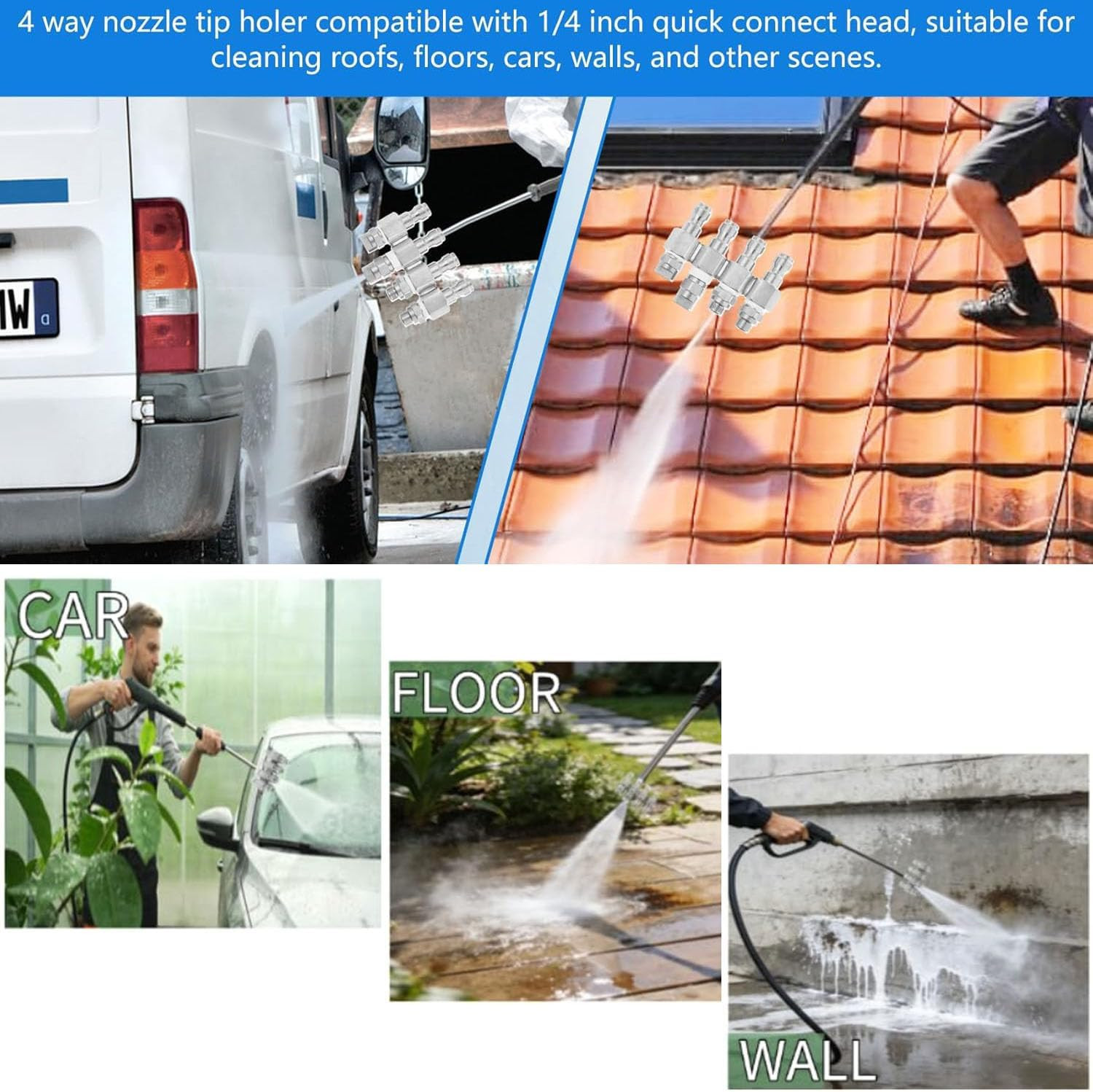 Jrod Pressure Washer Nozzle 2.5 GPM, J Rod Pressure Washer Tip Soft Wash Nozzle