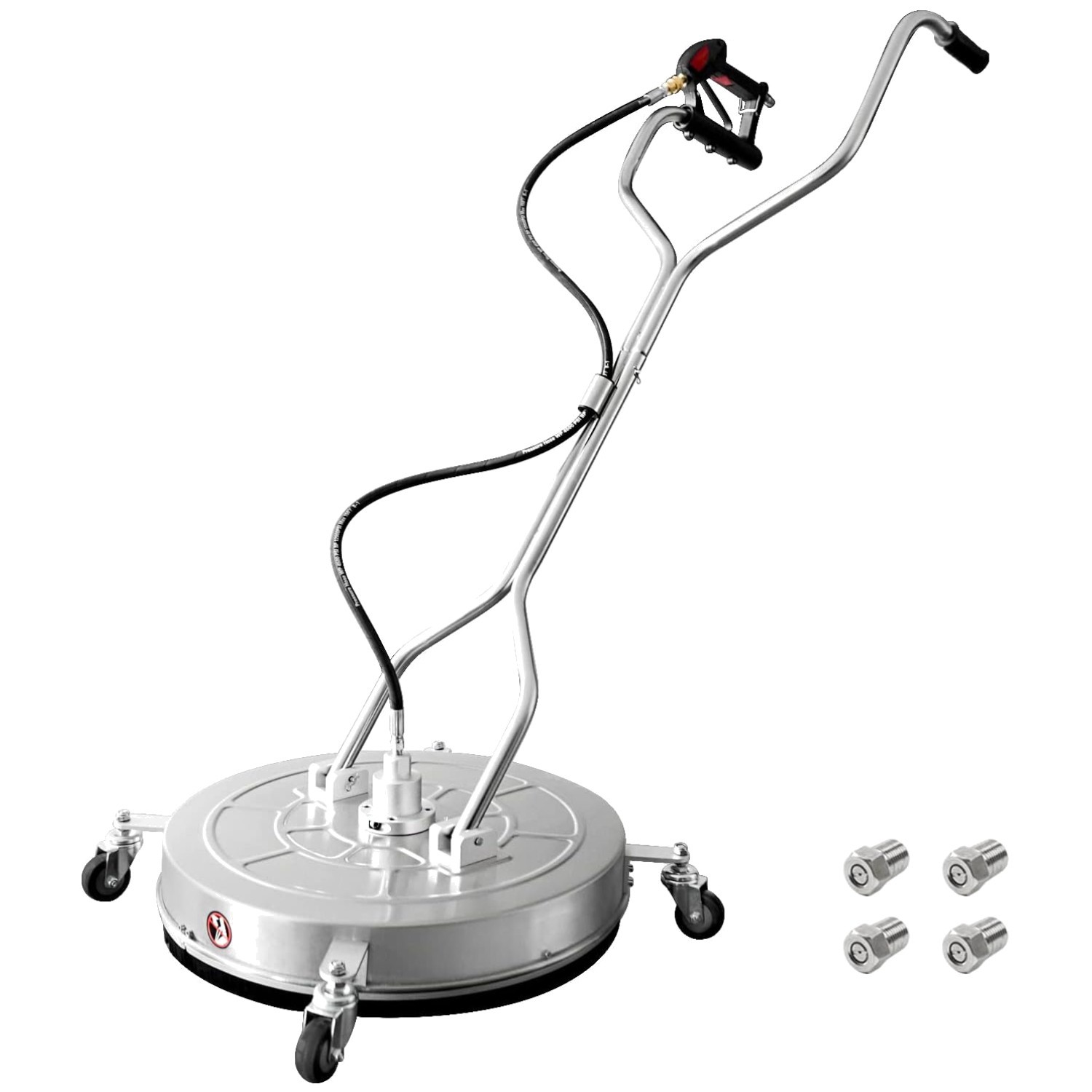 Dual Handle Surface Cleaner with 4 Wheels – Stainless Steel