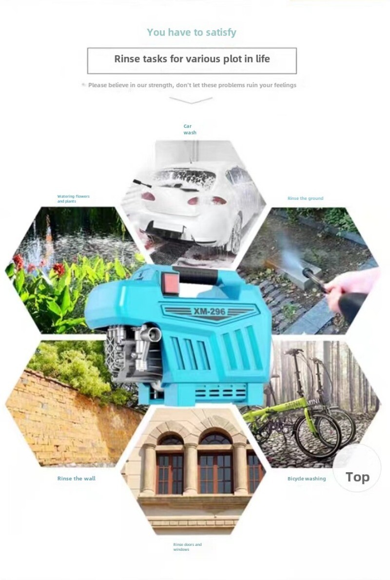 M-296 High Pressure Washing Machine 100bar 220V 1.3KW Portable Car Washer