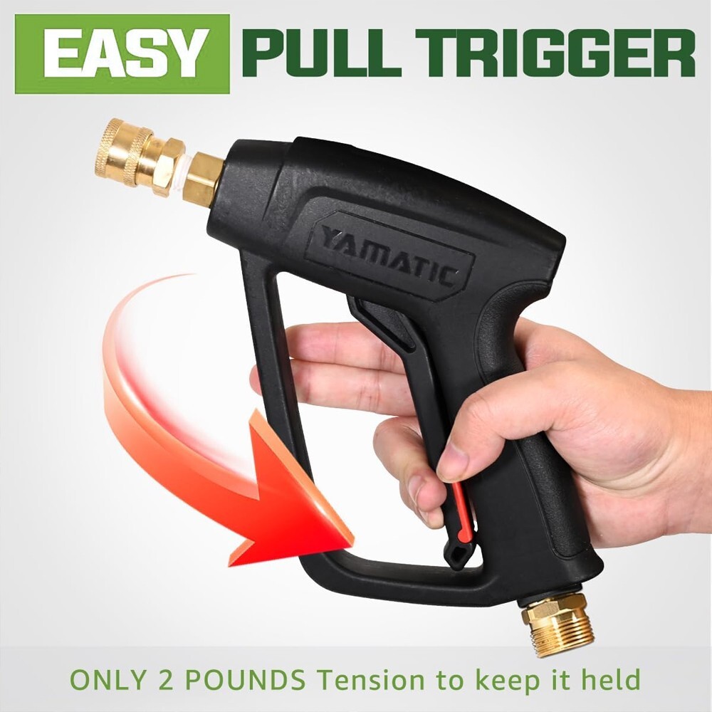 YAMATIC 4000 PSI Pressure Washer Wand and Gun with 1/4″ Quick M22 Male Inlet