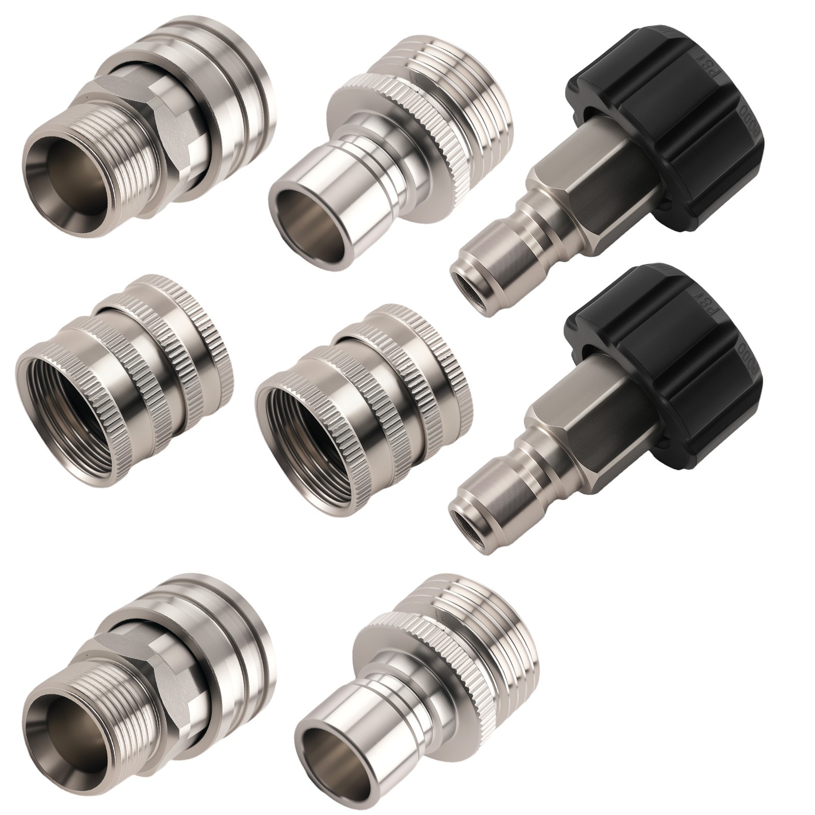 8Pcs Pressure Washer Adapter Set Quick Connect M22 14mm Stainless Steel