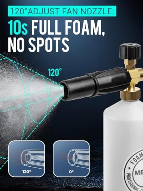 Foam Cannon for Pressure Washer, 4000psi Car Wash Foam Gun, 1 Liter 1.25mm