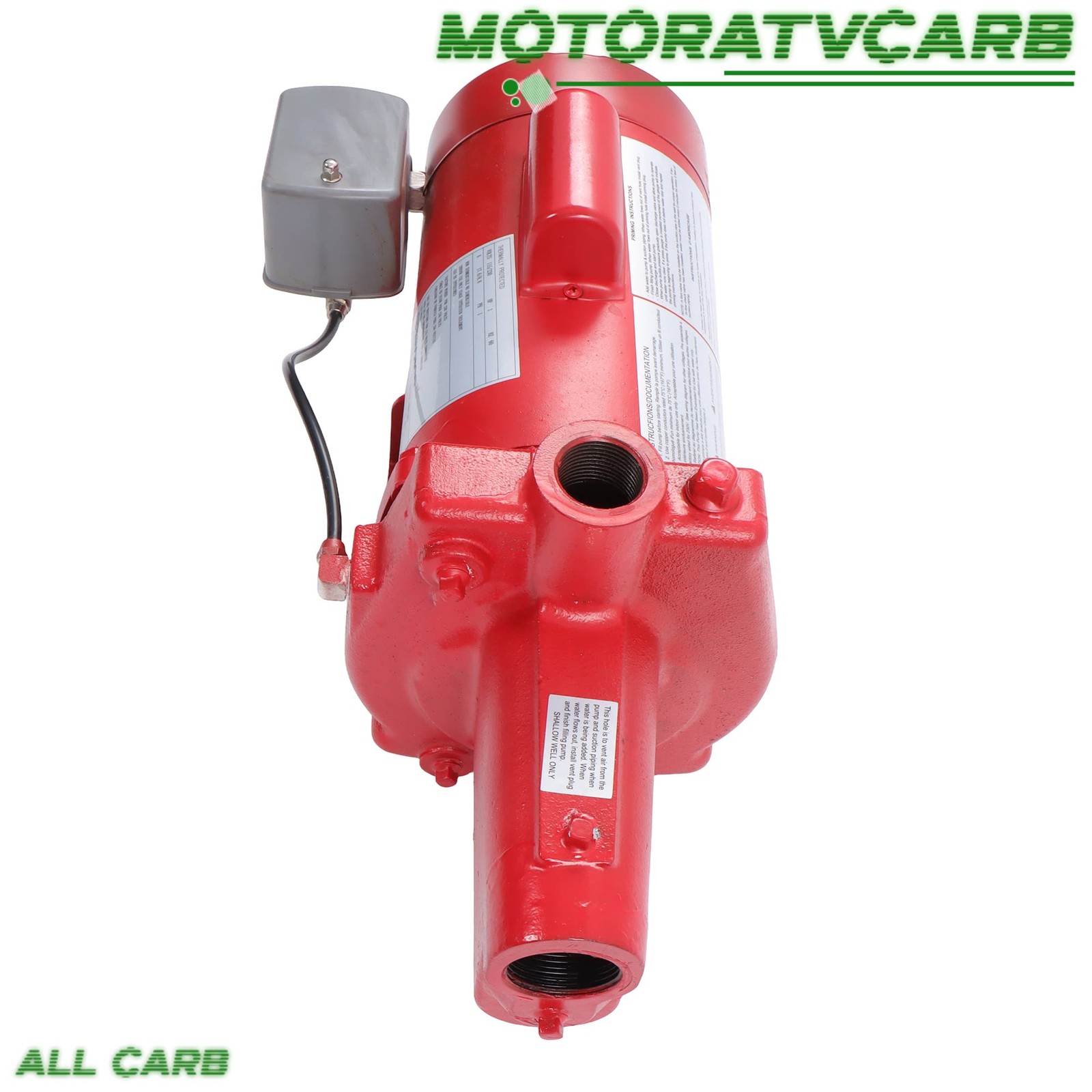 ALL-CARB 1HP 23GPM Dual Voltage 115/230 Volt Cast Iron Shallow Pump Red 602208