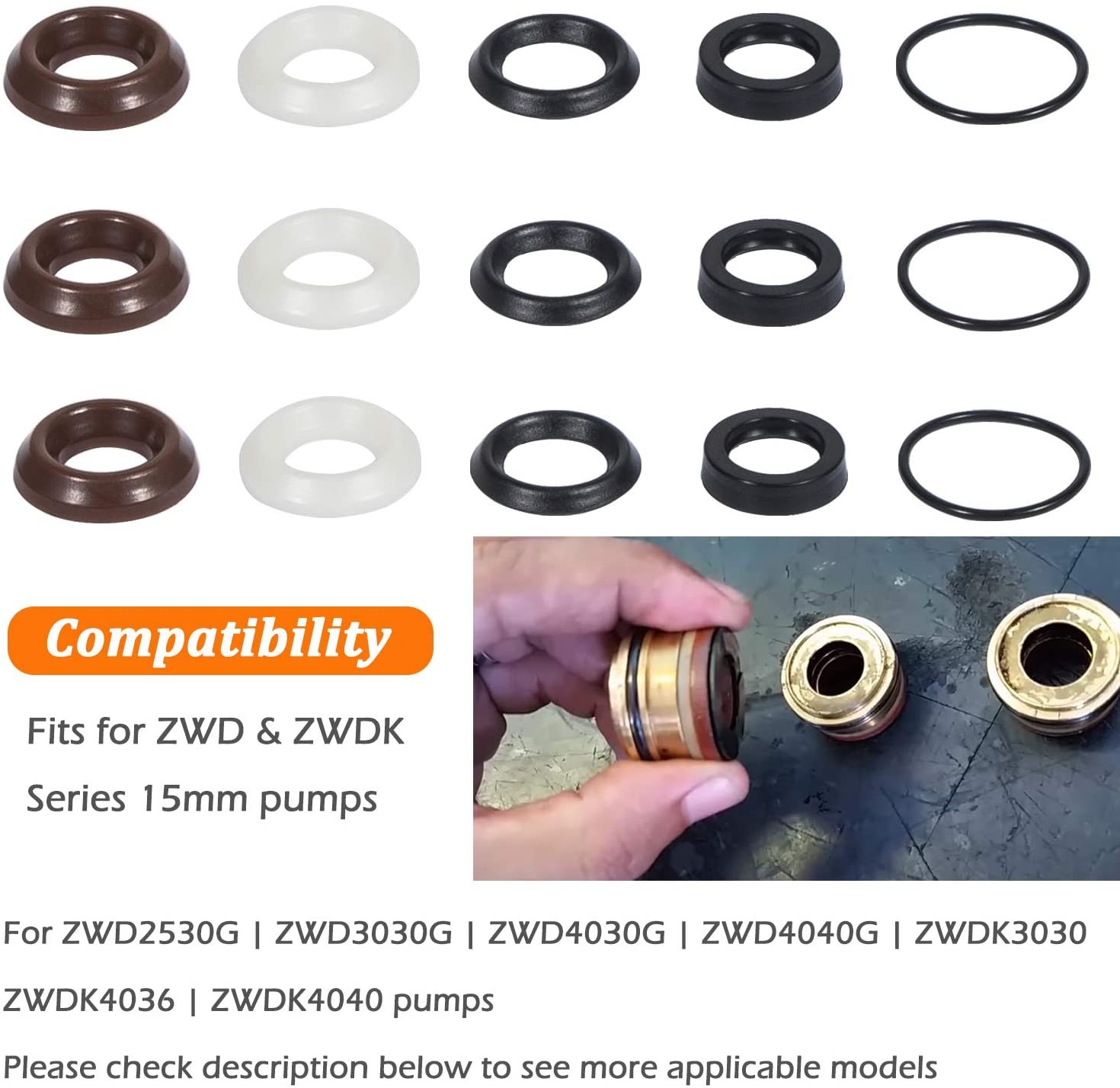 Pressure Washer Seal Kit 5019006400 for Comet Pump ZWD2530G , ZWD4030G, ZWD4040G