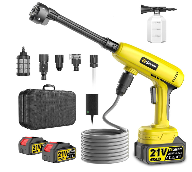 Cordless Pressure Washer,1250 PSI Cordless Power Washer with 2pcs 4.0Ah