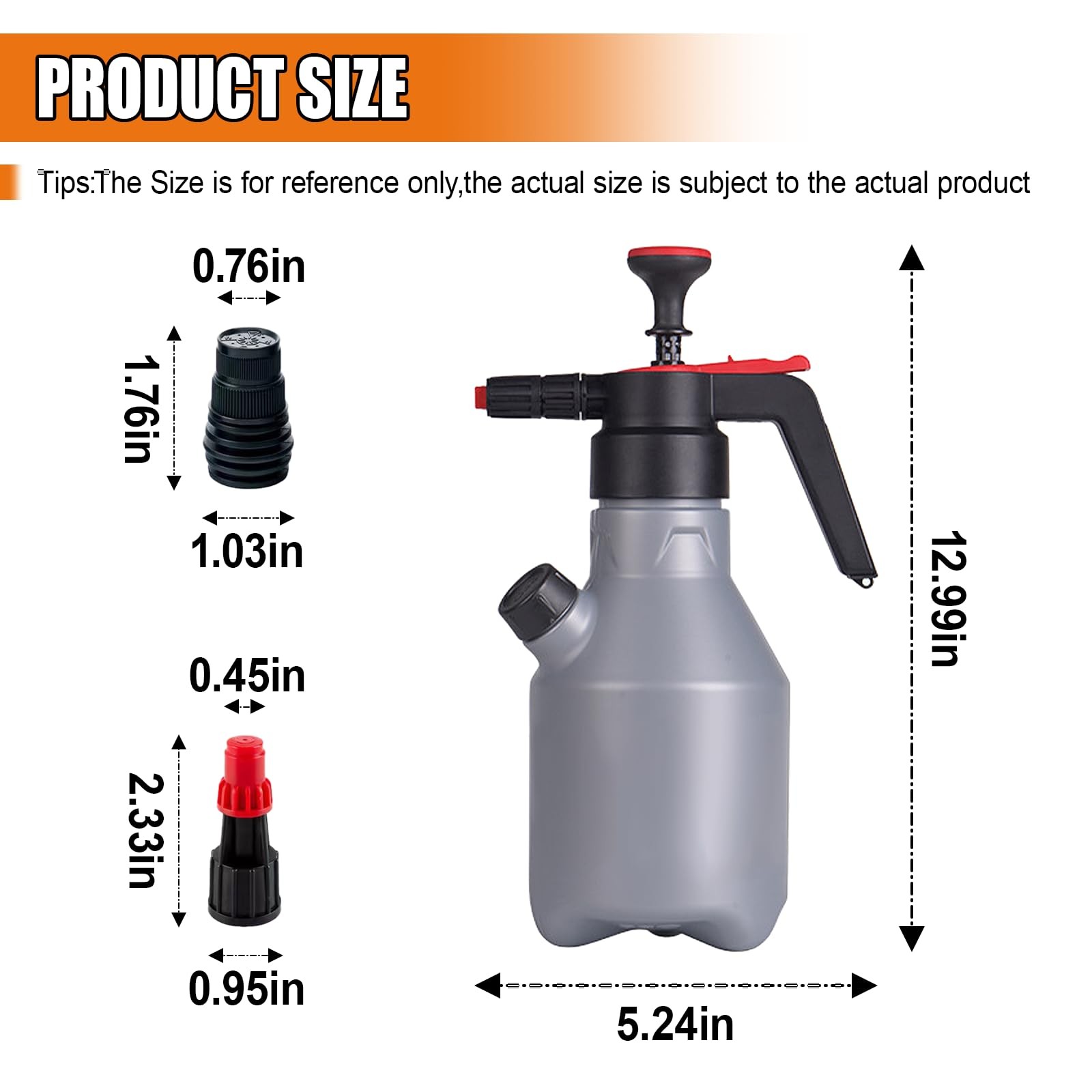 2L Car Wash Pump Foam Sprayer, 0.5 Gallon Pressure Atomizer Water Soap Spray …