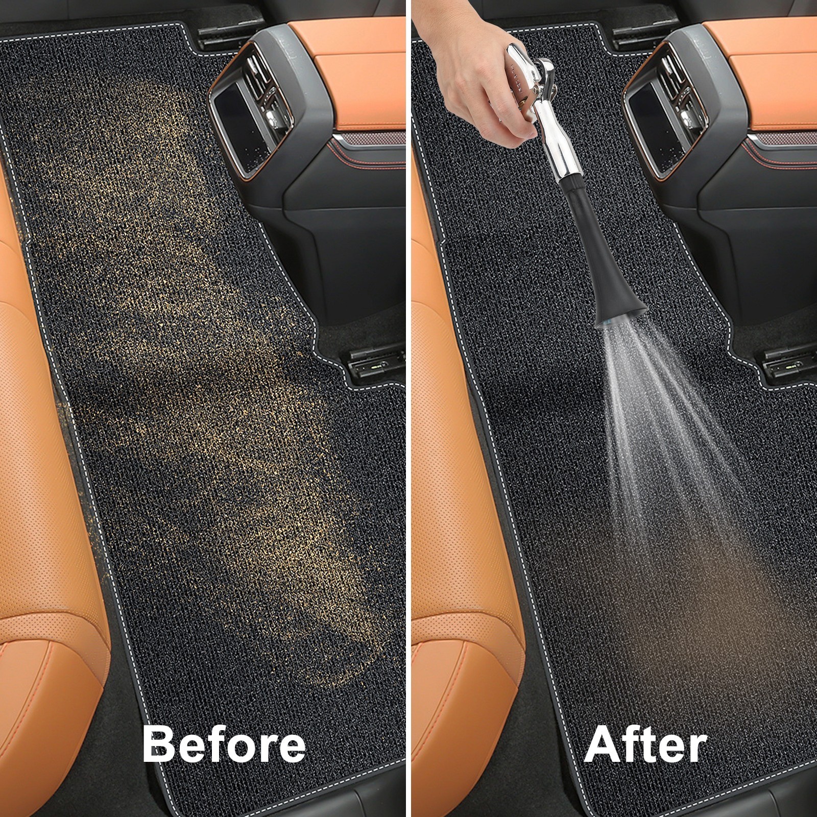 Car Dust Blower Gun Nozzle Dual Tool for Dashboard Carpet Engine Dirt Cleaning