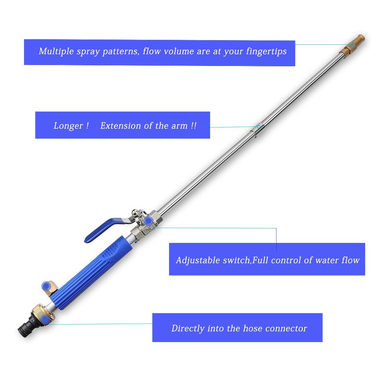 High Pressure Power Washer Wand, Watering Sprayer Cleaning Tool, Hydro Jet Wa…