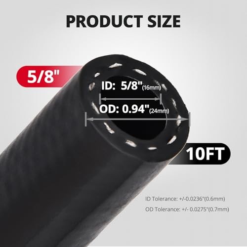 5/8″ Transmission Cooler Hose 10FT, SAE J1532 150 PSI Power Steering 5/8 10FT