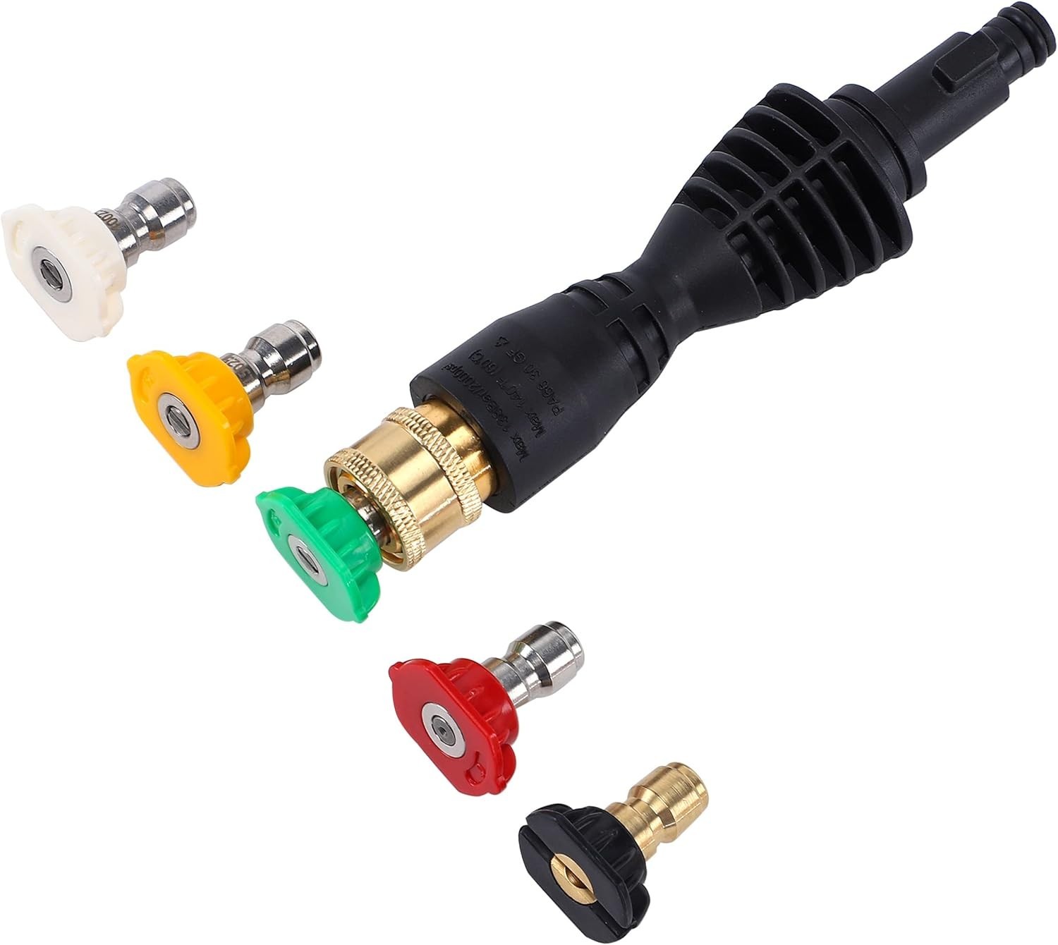 Pressure Washer Adapter Kit – 1/4″ Quick Connect, 5 Color-Coded Nozzles